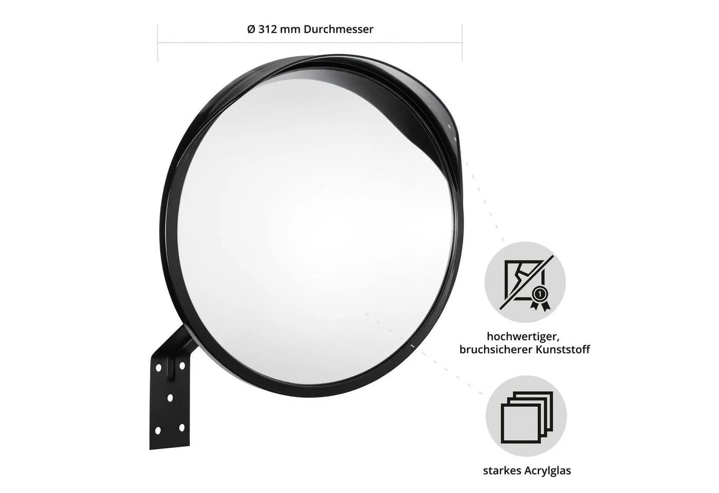 ONVAYA Verkehrsspiegel 30 cm Konvexspiegel Sicherheitsspiegel
