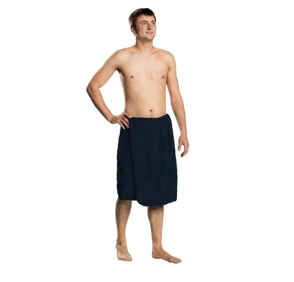 Lanudo Herren Saunakilt Pure Line 100% Baumwolle Marineblau