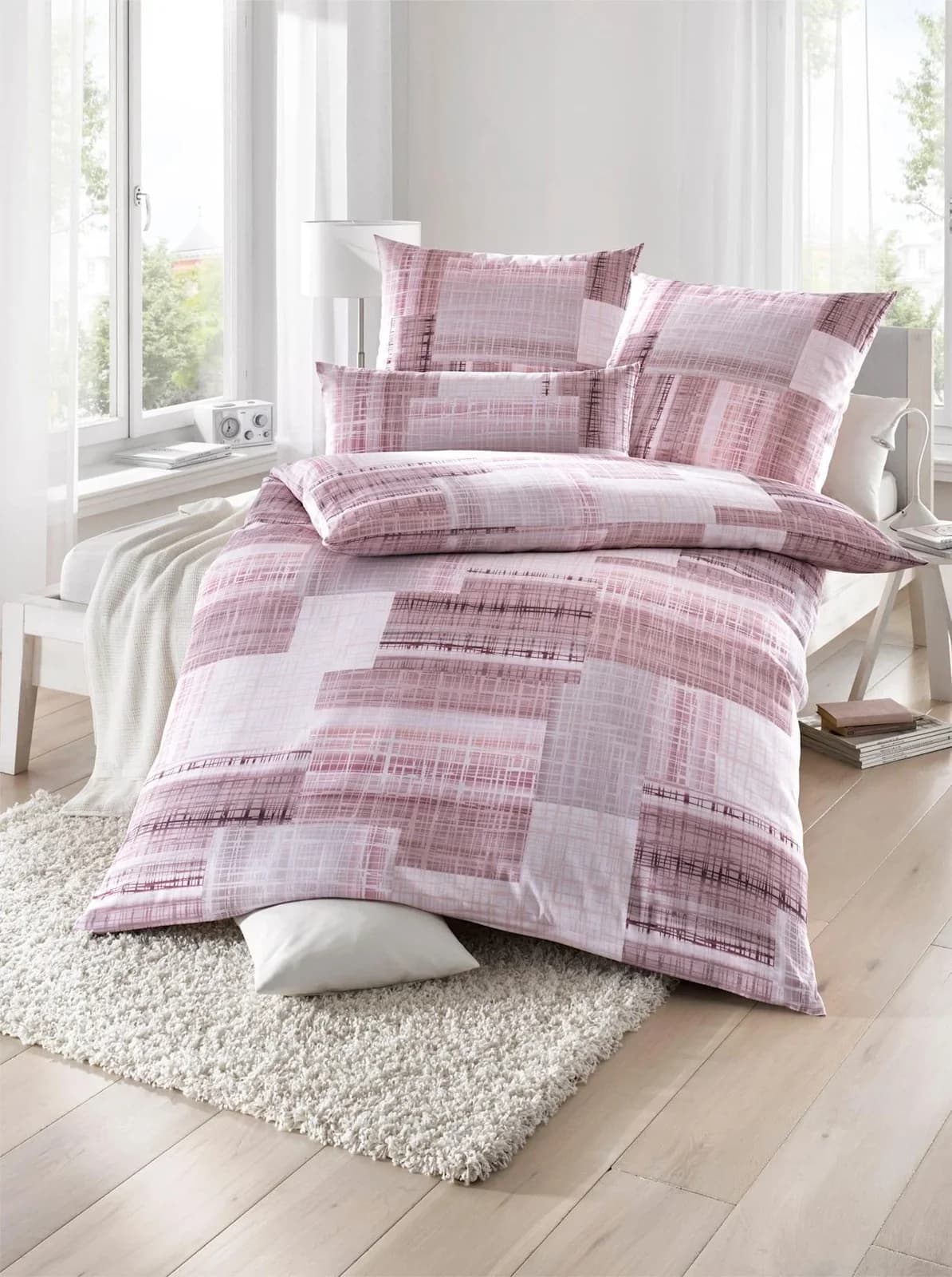 Bettwäsche Biberna Rosa Feinbiber
