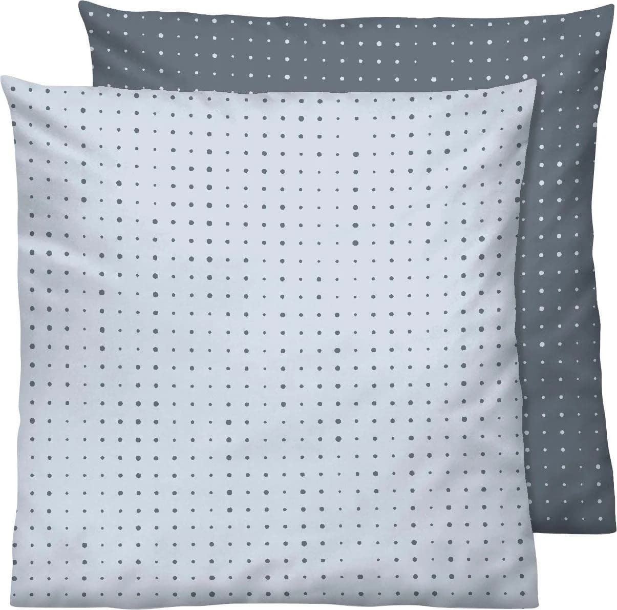 Biberna Kissenbezug Mix & Match Rauchblau Punkte Mako-Satin