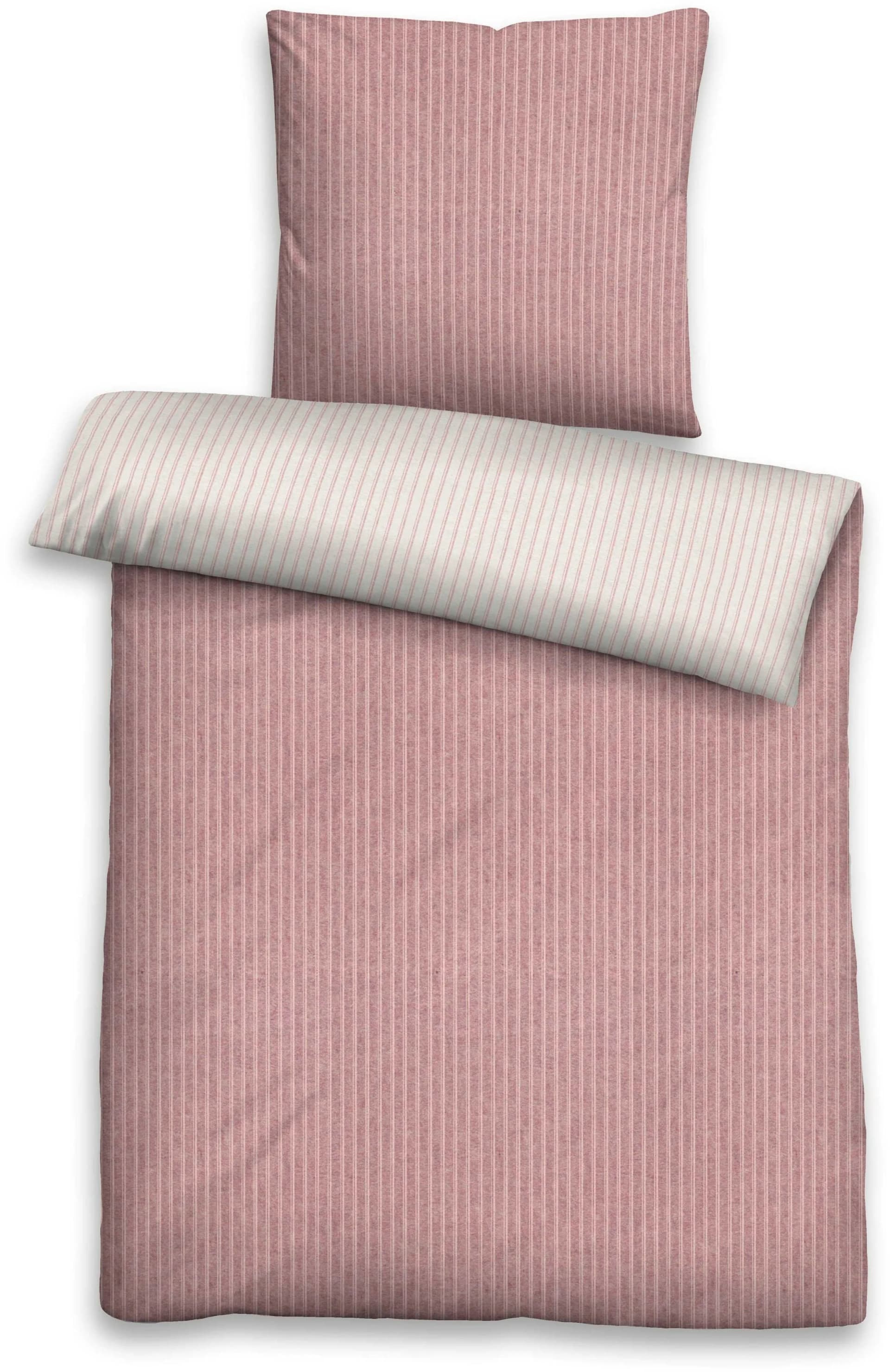 BIBERN Tillmann Wendebettwäsche Rosa Flanell 2-tlg.