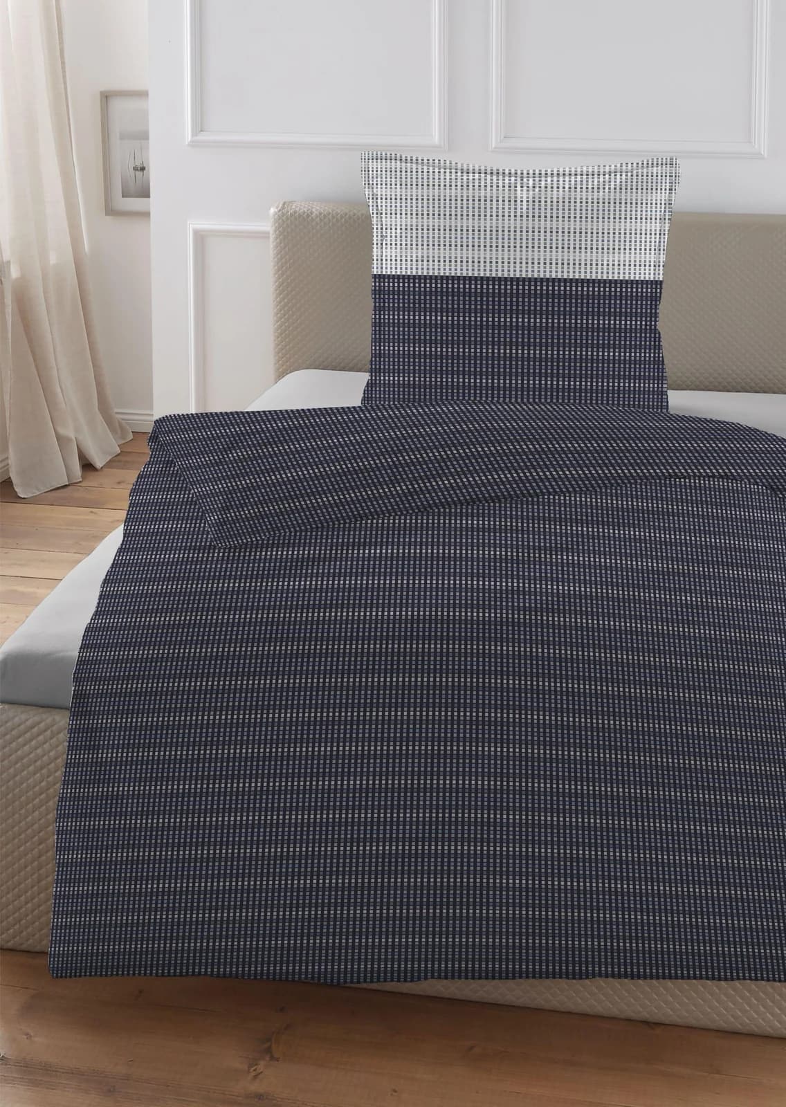 Wendebettwäsche HECHTER PARIS Marineblau 100% Baumwolle