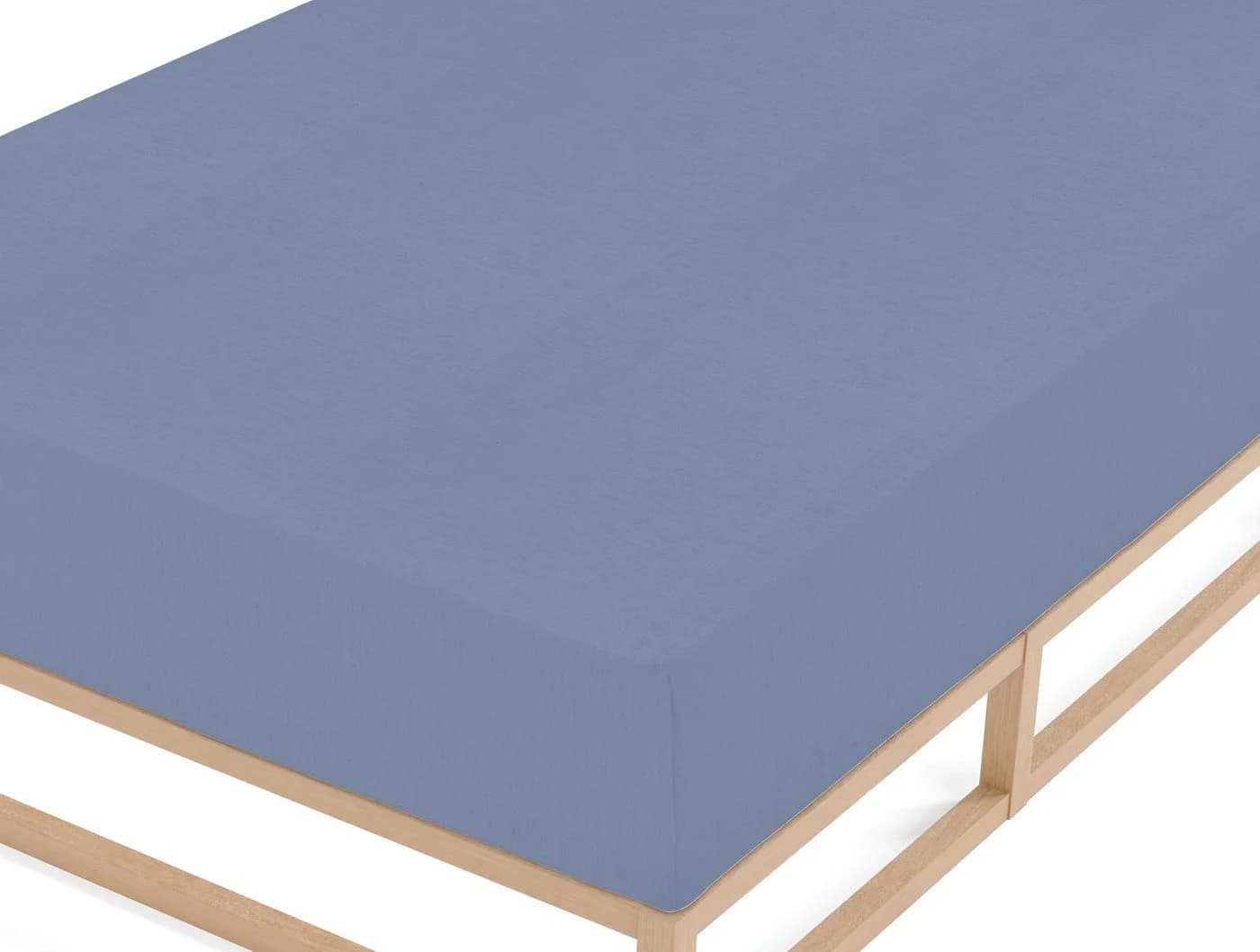 Biberna Spannbettlaken Melange-Flanell 100% Baumwolle Blau