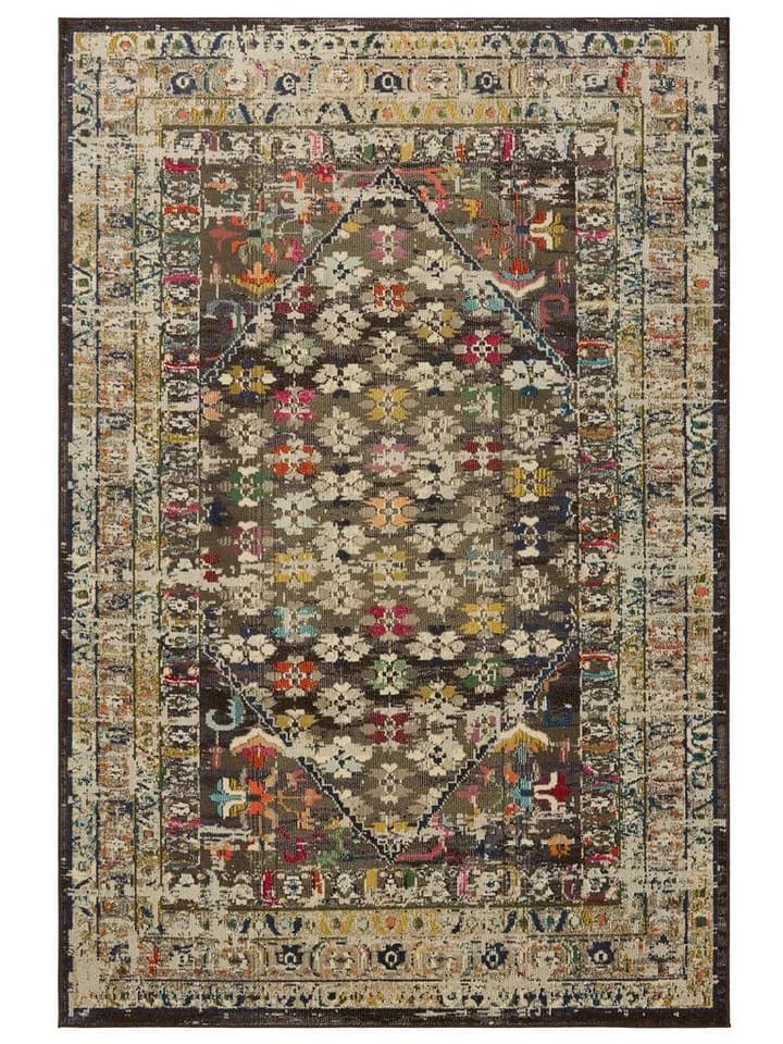 benuta Teppich Casa Bunt Retro Multicolor Kunstfaser