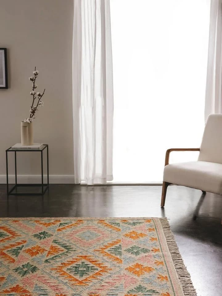 benuta Teppich Zohra Kelim Ethno-Style Wolle Beige/Bunt
