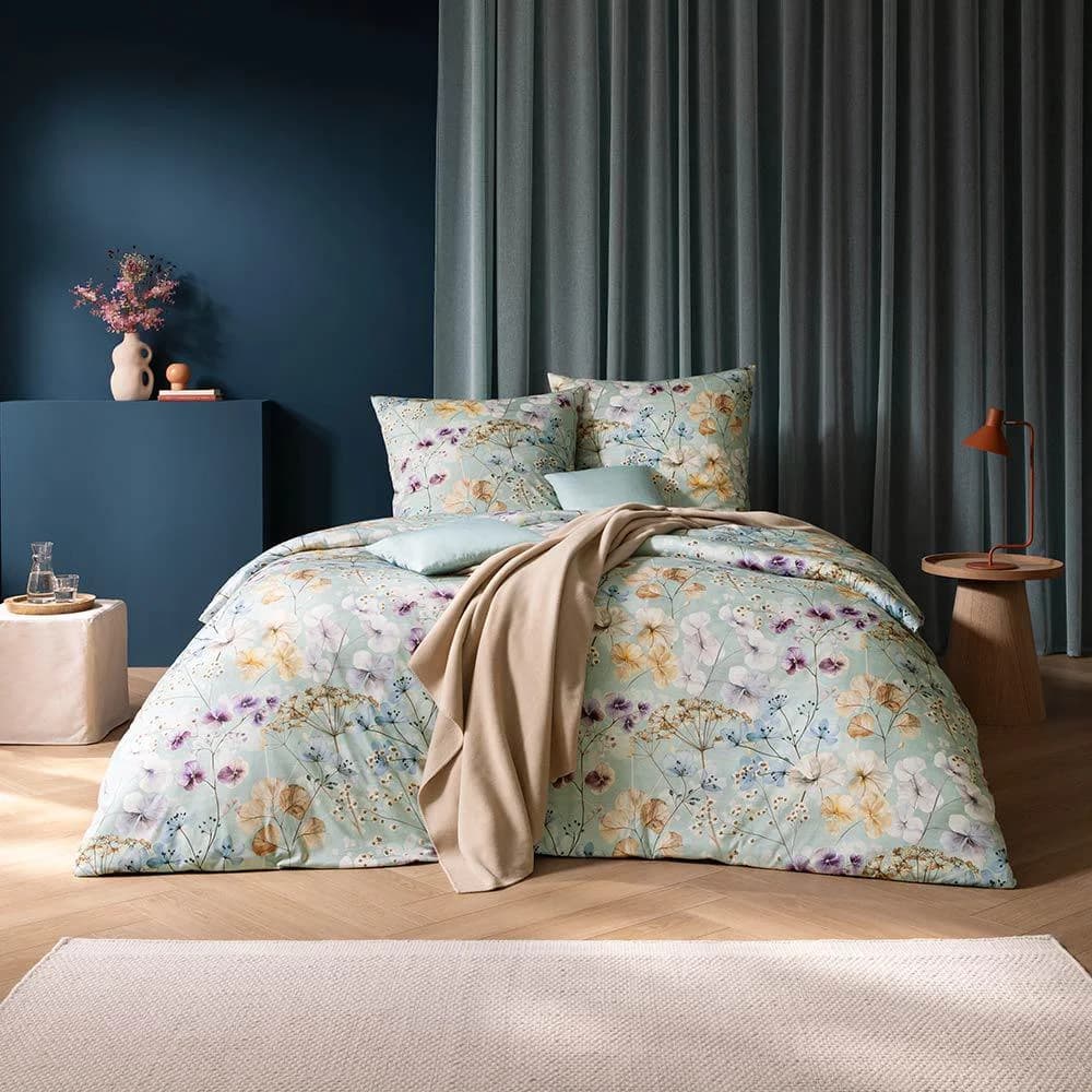 Bettwäsche ESTELLA 'Sonja' Mint Floral Mako-Interlock-Jersey