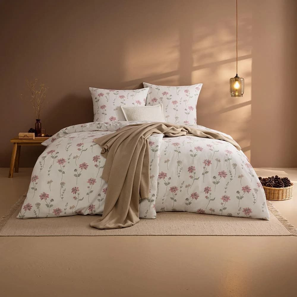 ESTELLA Bettwäsche San Martino Floral Mauve-Rosa Flanell