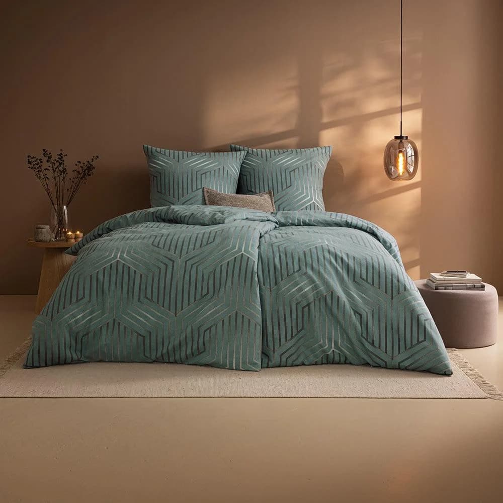 ESTELLA Bettwäsche Daiano Eisblau Flanell 135x200 cm