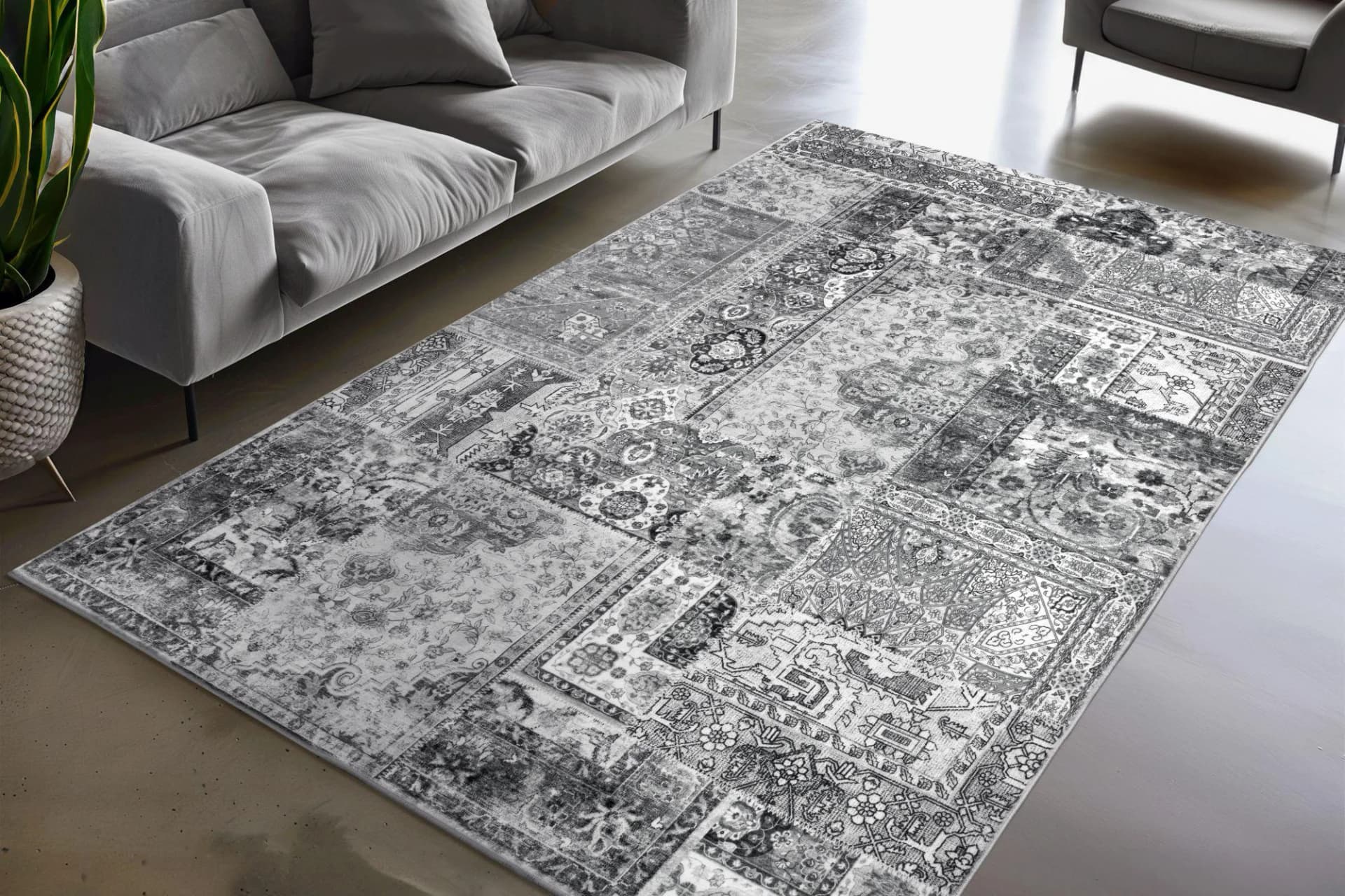 Teppich OBSESSION Avantgarde 105 Grau Modern Vintage