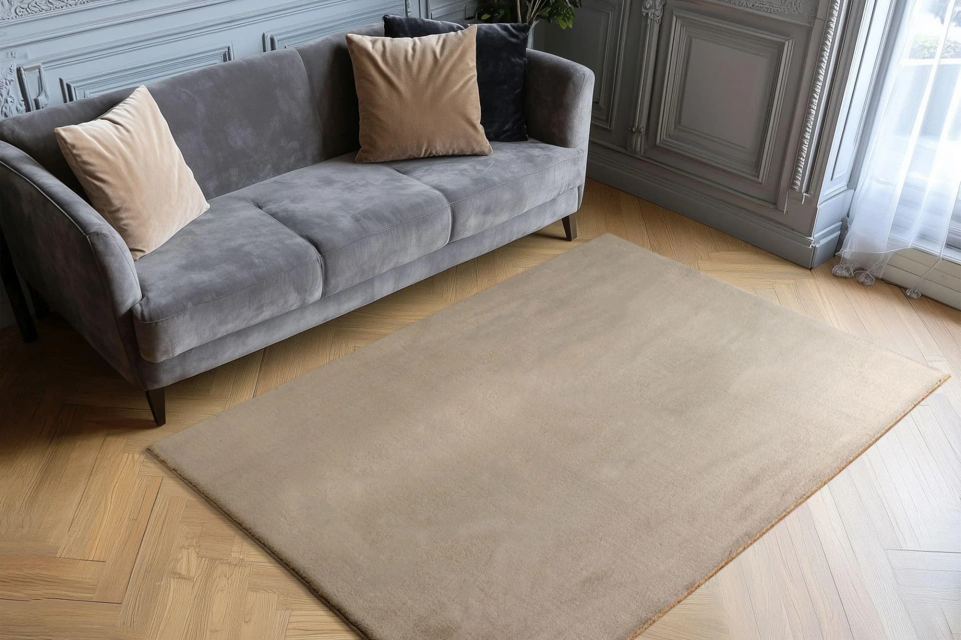 Fellteppich OBSESSION Infinity 200 Beige Kaninchenfell Haptik