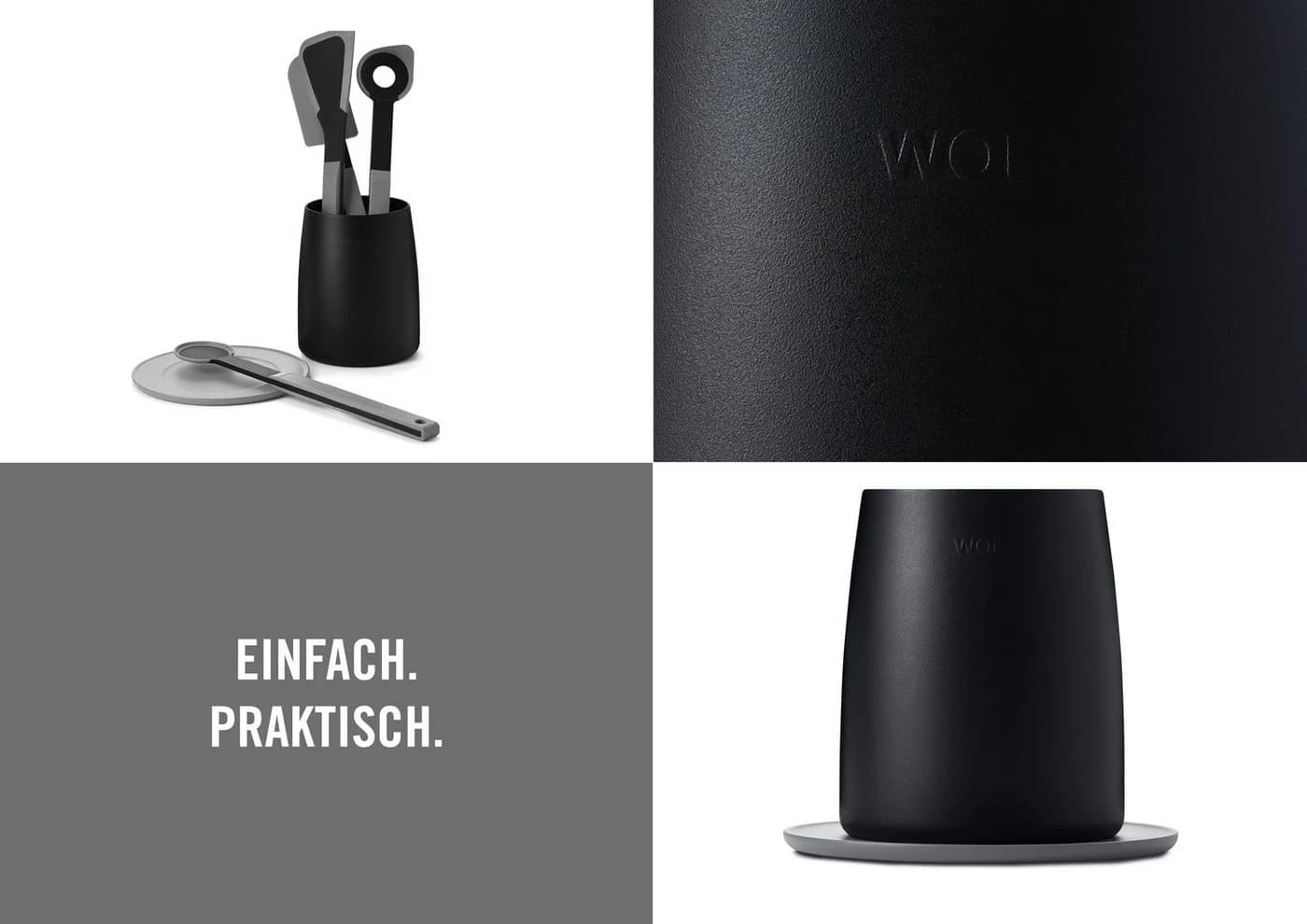 WOLL Besteckhalter Cook it Grau Kunststoff Set