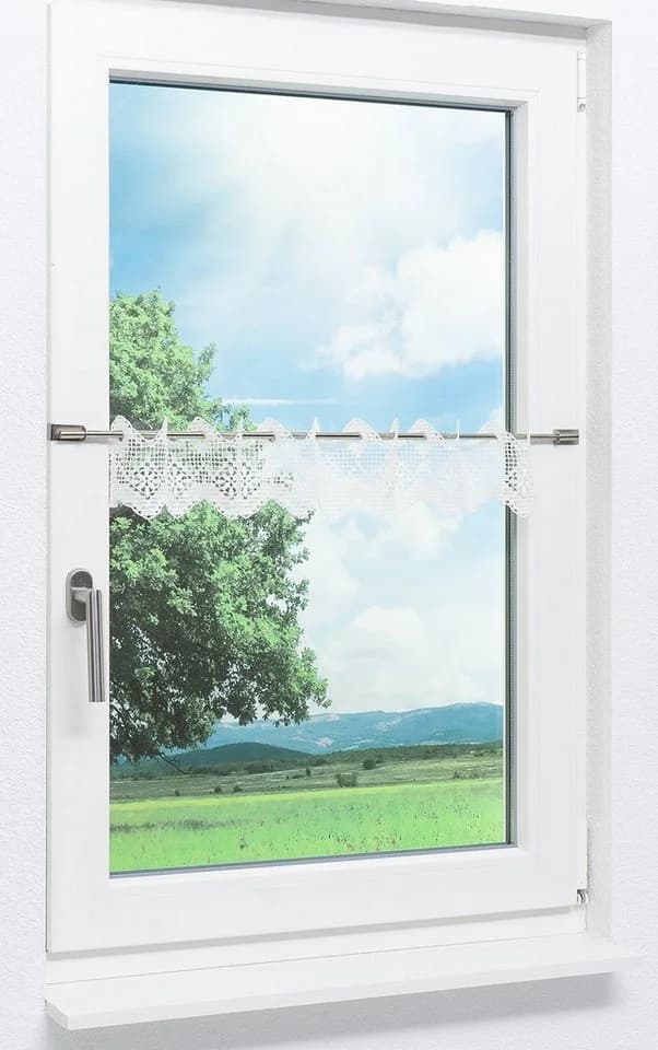 LYSEL® Scheibengardine Lochstickerei Transparent