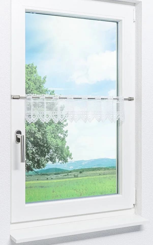 LYSEL® Scheibengardine Rustika Weiß Transparent Polyester