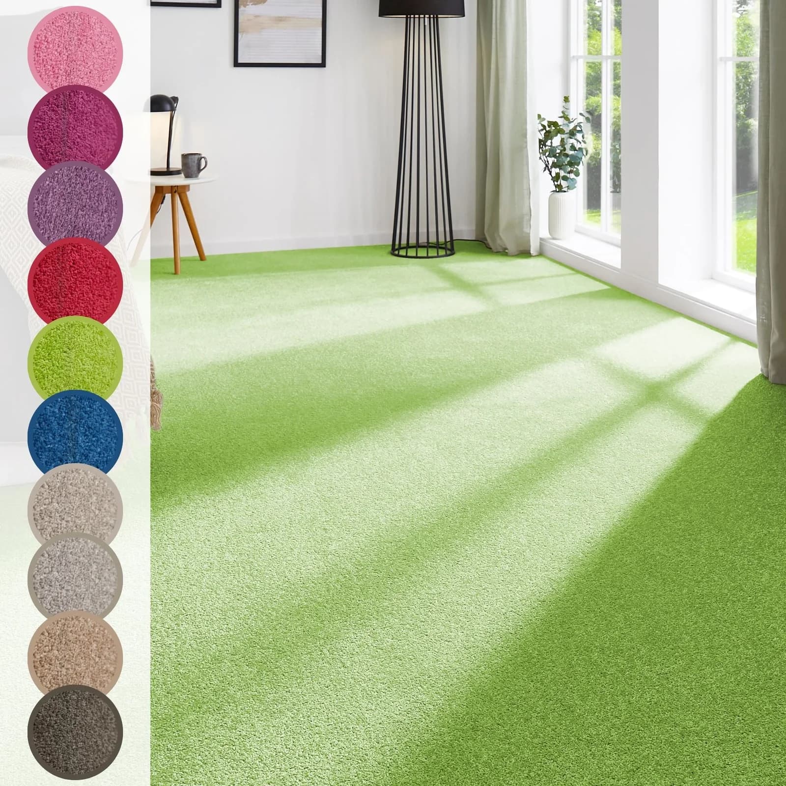 ANDIAMO Teppichboden Ines Kräuselvelours Grün 400x800 cm