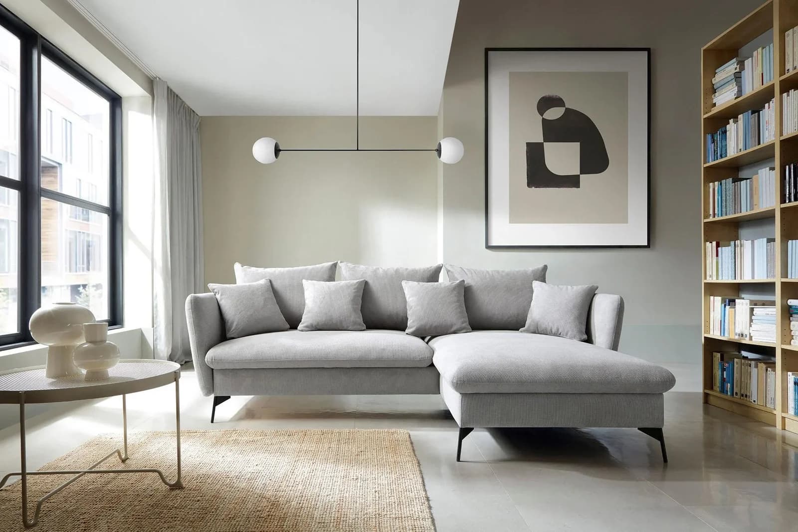 OTTO HOME Ecksofa LIVORNO L-Form Hellgrau mit Bettkasten