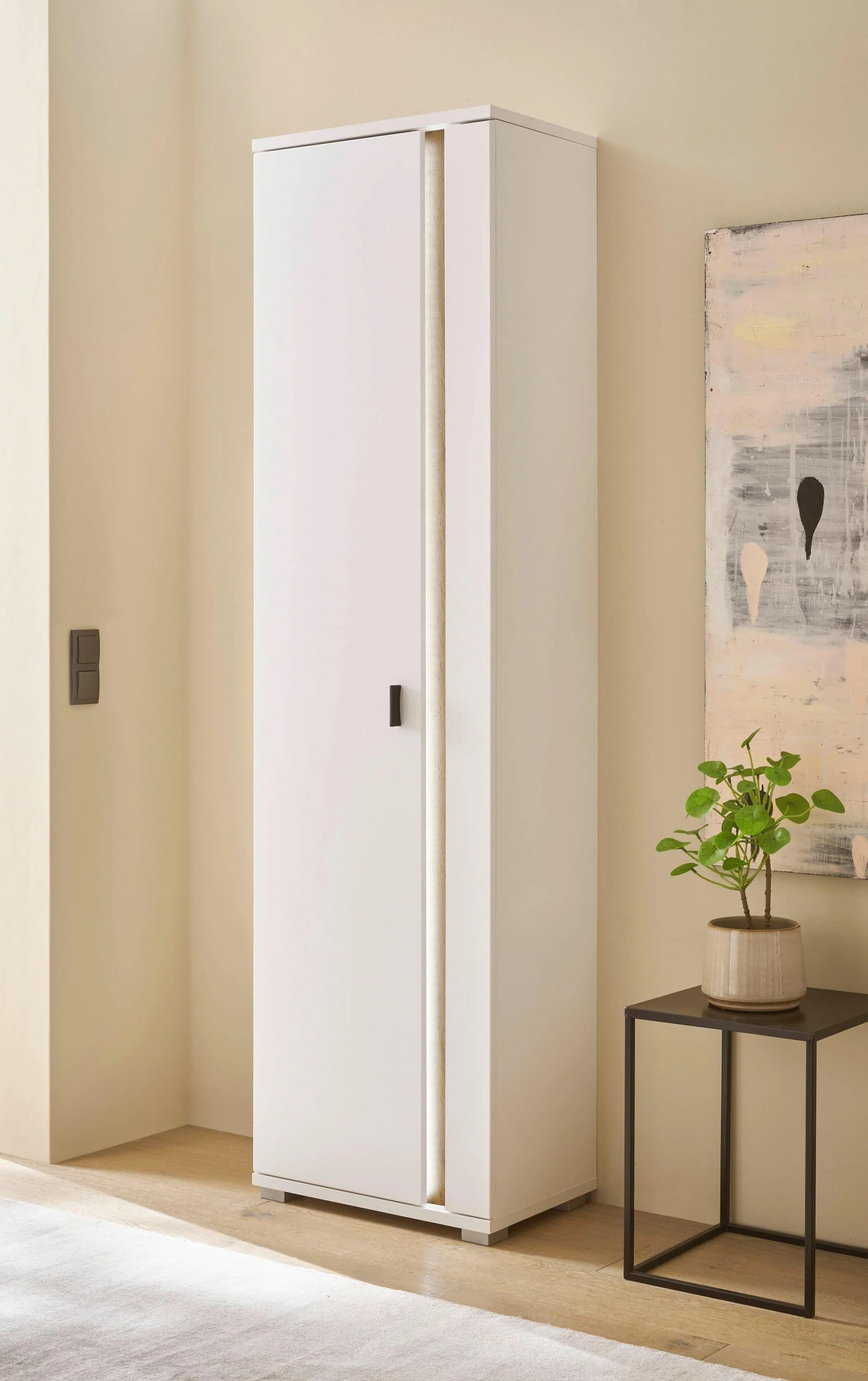 Home Affaire LONG ISLAND Mehrzweckschrank Weiß Eiche LED