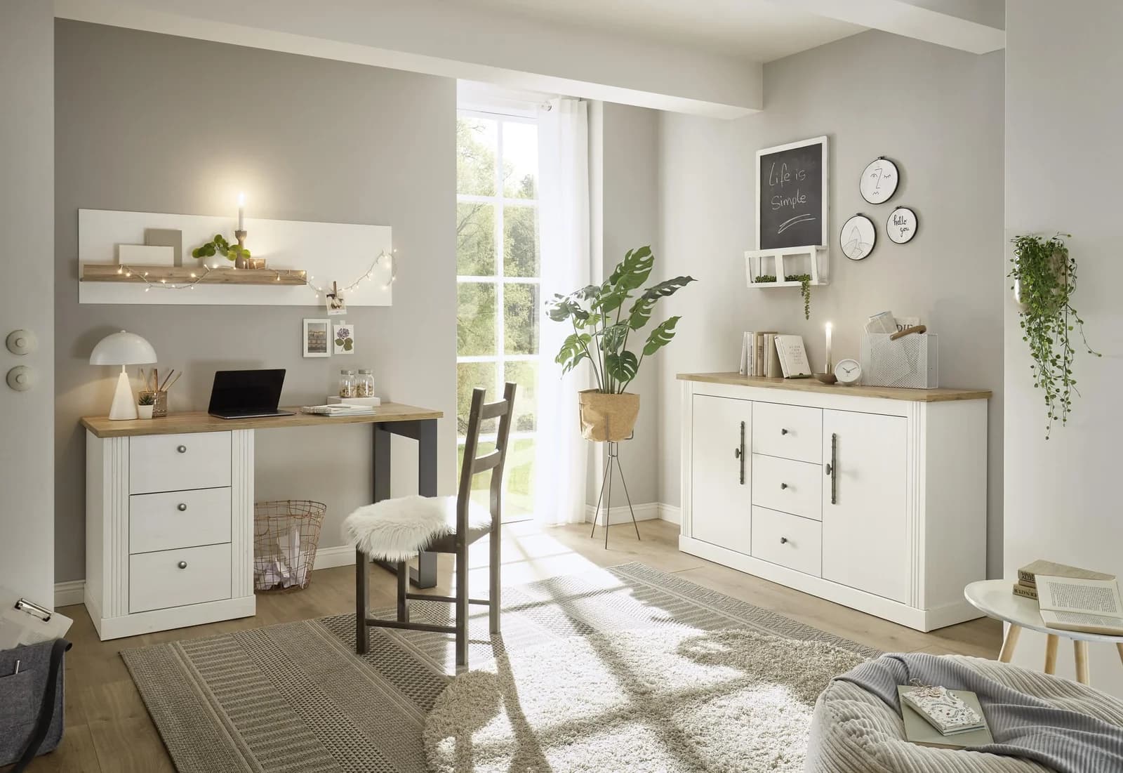 OTTO HOME Westminster Büromöbel-Set Weiß Landhausstil