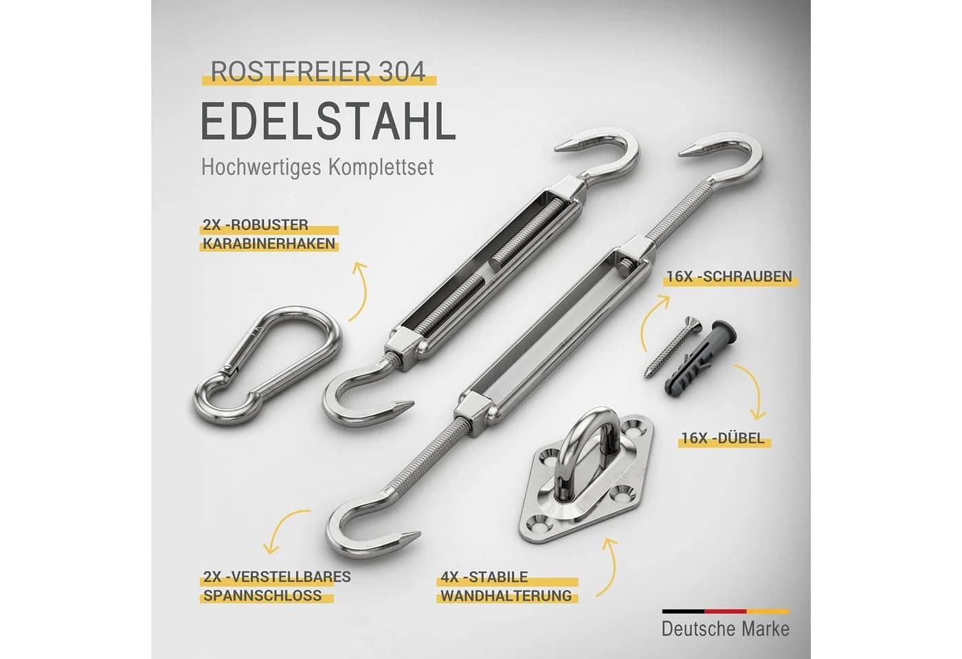 Sol Royal Sonnensegel Montageset M6 Edelstahl Befestigungsset