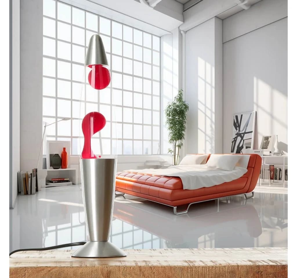 Licht-Erlebnisse Lavalampe TIMMY Retro Warmweiß Rot Transparent
