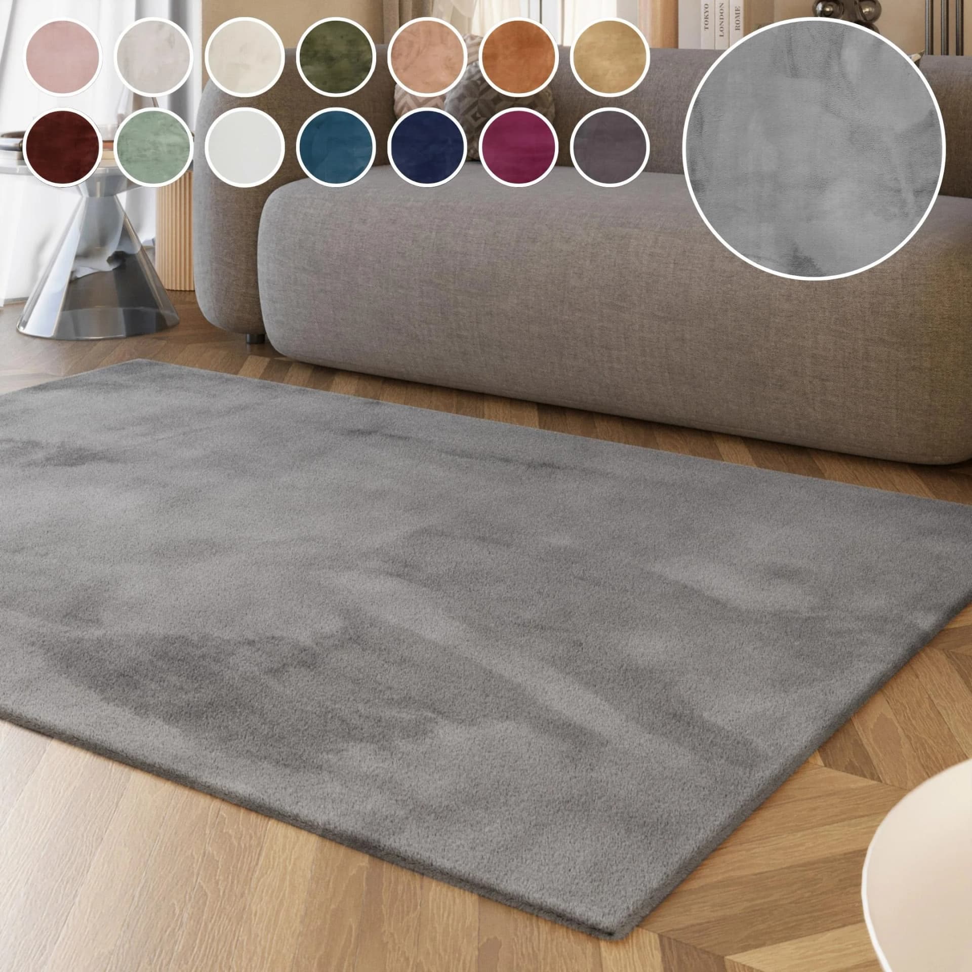 Hochflor-Teppich ESPRIT Alice ESP-4377 Kunstfell Grau