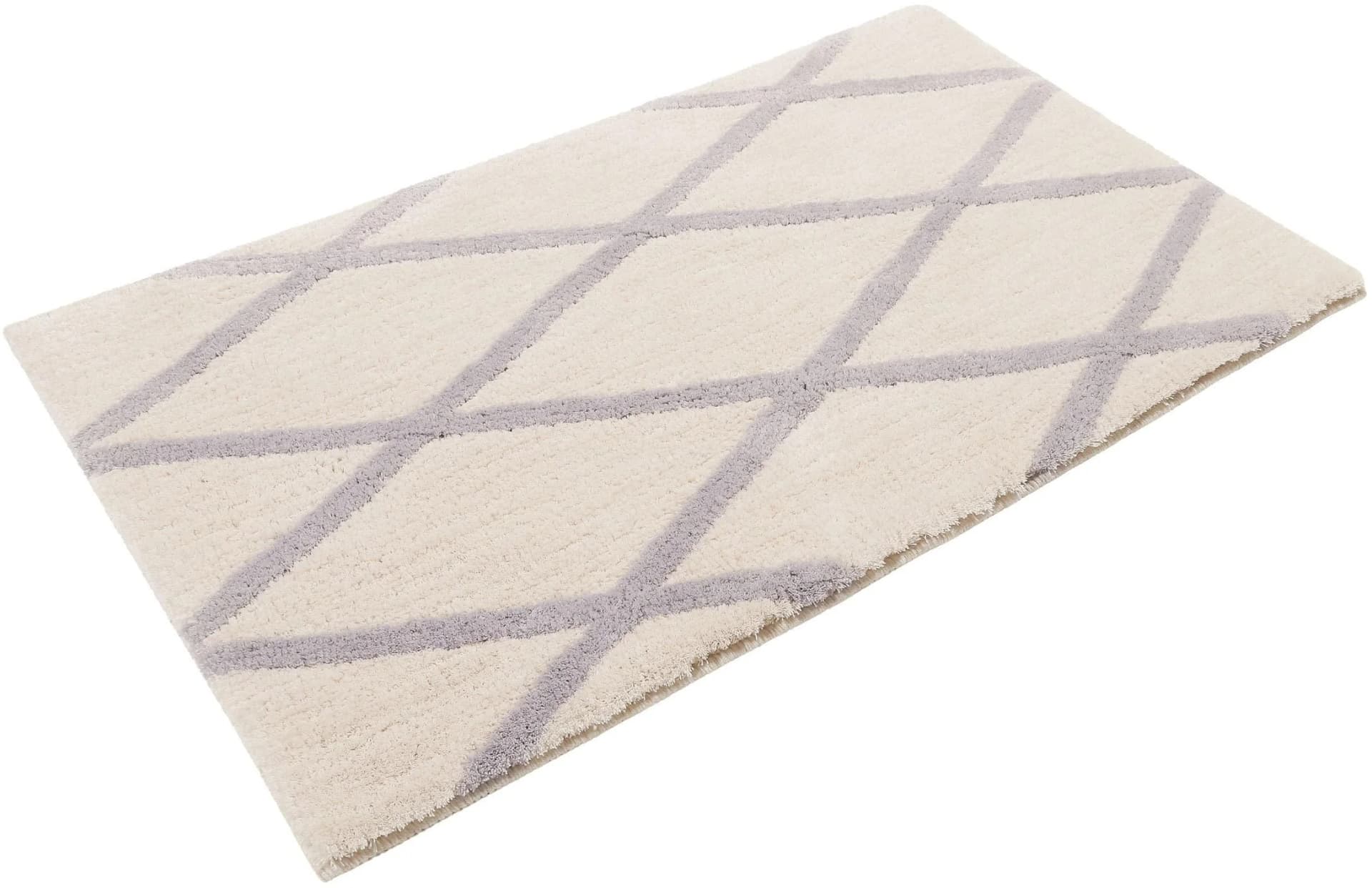 HOMIE LIVING Badematte San Bosa Beige Silber Rauten Design