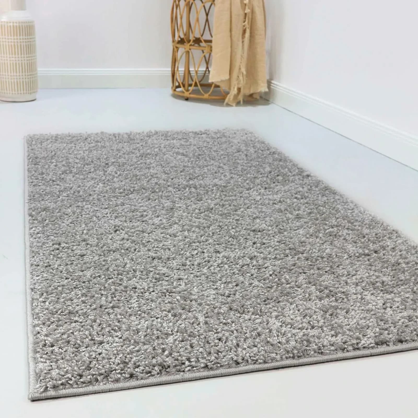 ESPRIT Hochflor-Teppich Whisper Shag Hellgrau Uni