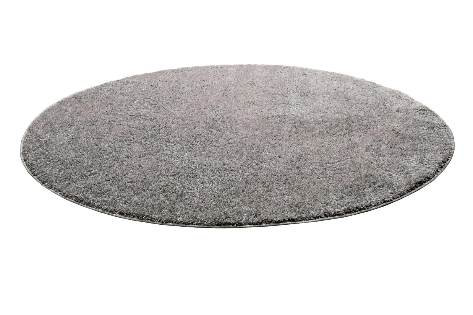 HOMIE LIVING Teppich Flavio Grau Hochflor Rund 200cm Polypropylen