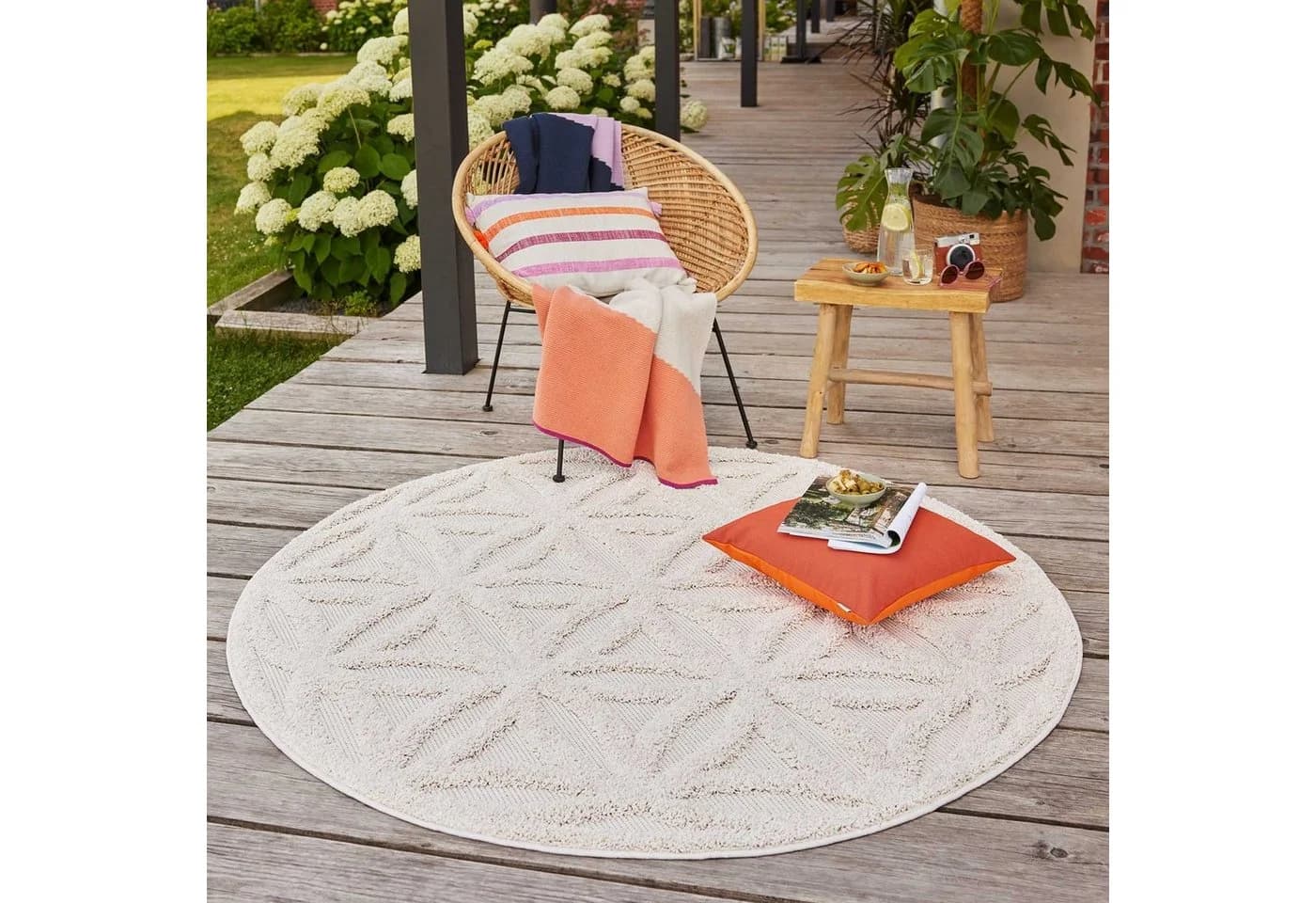 ESPRIT Outdoorteppich Shake Beige Hoch-Tief-Effekt