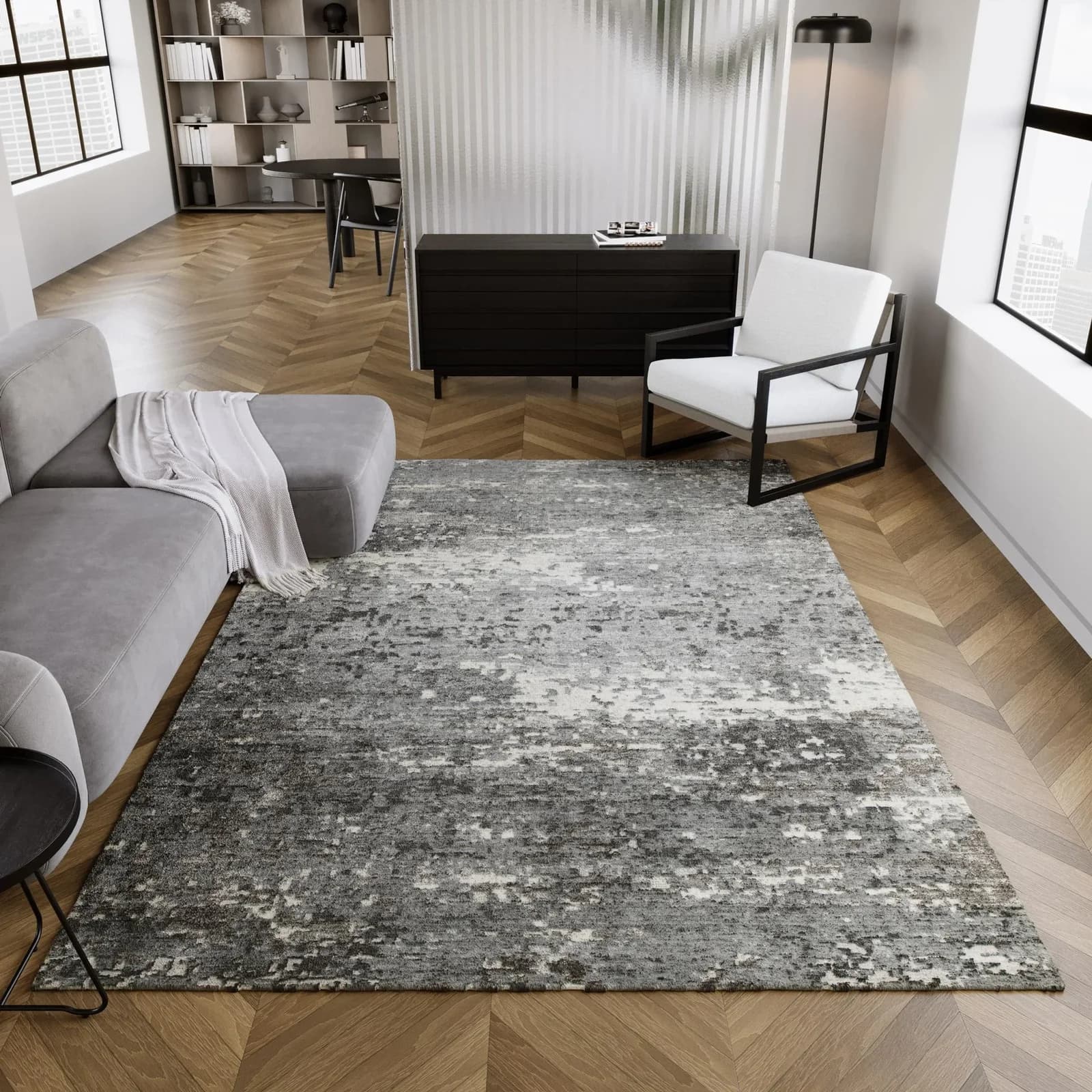Teppich ESPRIT Brookville grau, 200x300cm, Schurwolle & Viskose