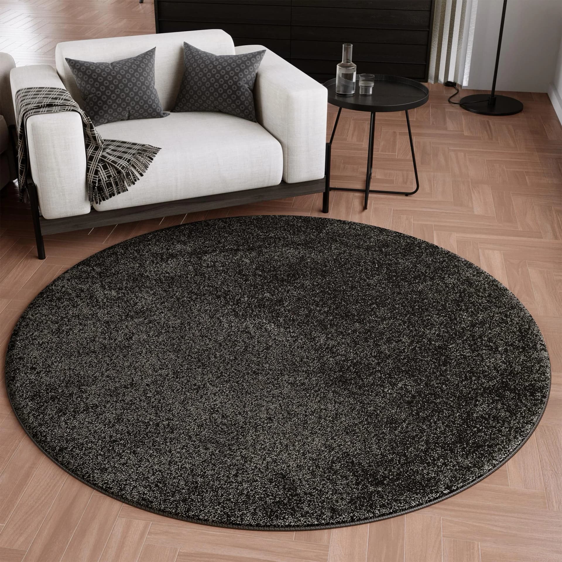 Wecon Home Teppich Wogh Einfarbig Grau