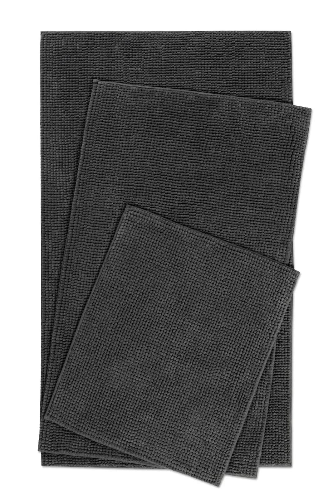 WECON HOME BASICS Badematte Balu Grau Chenille Rutschfest