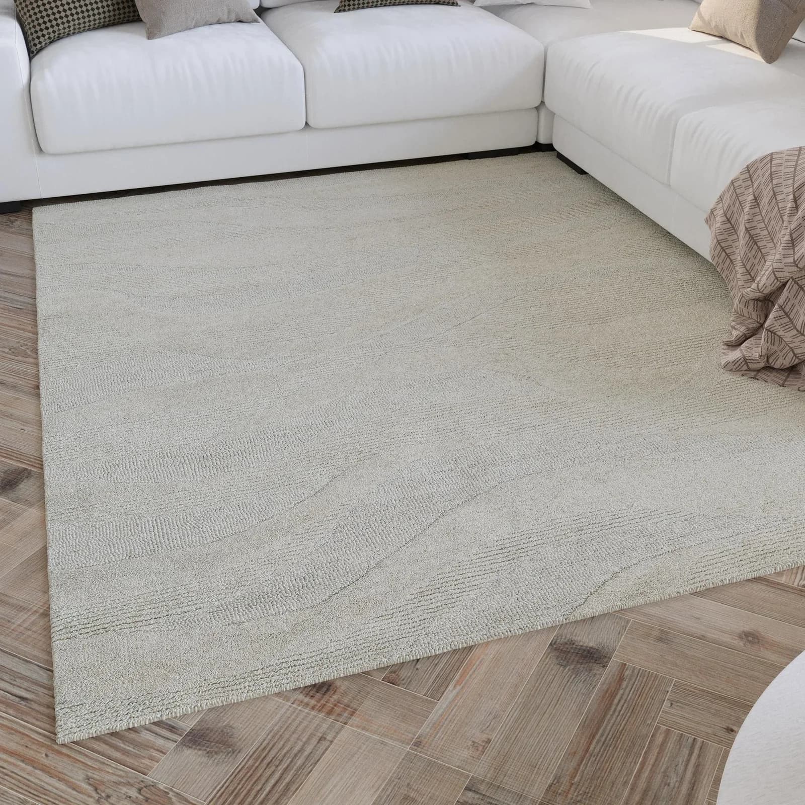 WECON HOME Wollteppich Hamptons THIRTYFOUR Beige Schurwolle