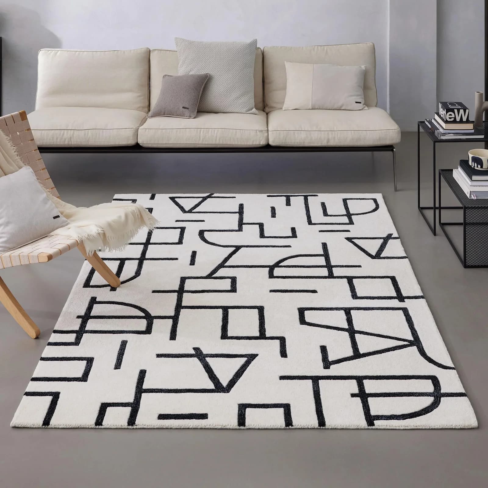 Teppich Beatrice von WECON HOME, creme weiß, 160x230 cm, Schurwolle, handgetuftet