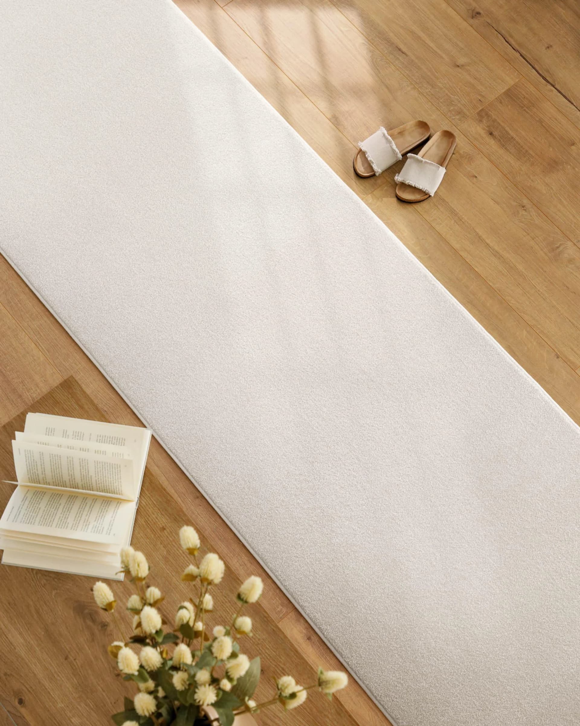 ESPRIT Teppich Läufer Creme Weiß Polypropylen Kurzflor