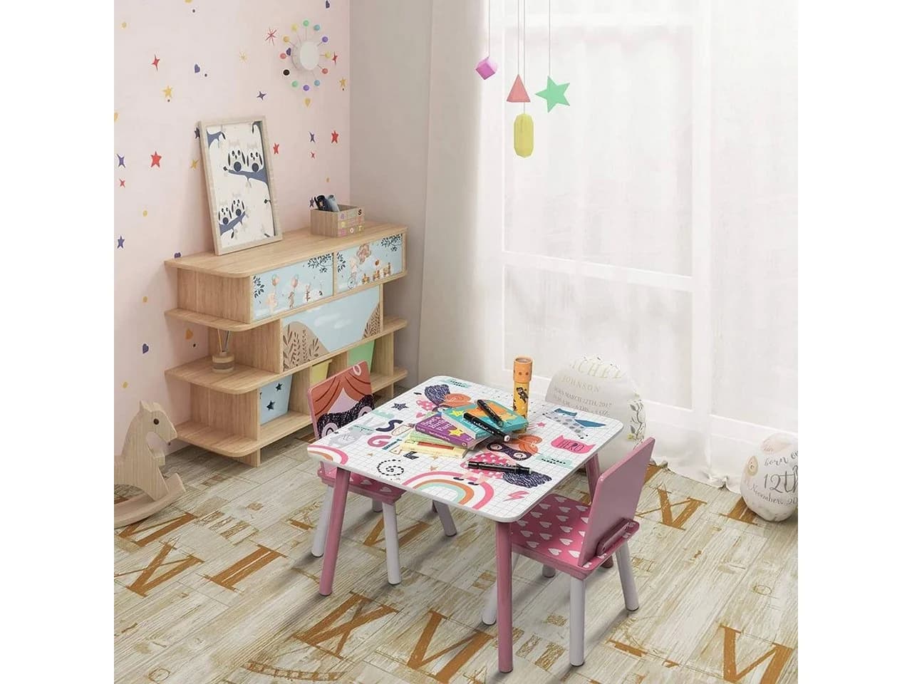 EUGAD Kindersitzgruppe 3-tlg. Rosa Massivholz