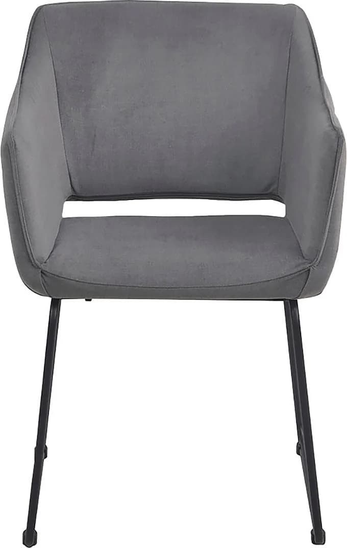 SIT T-VELVET Armlehnstuhl 2er-Set Grau Samtstoff Metallgestell