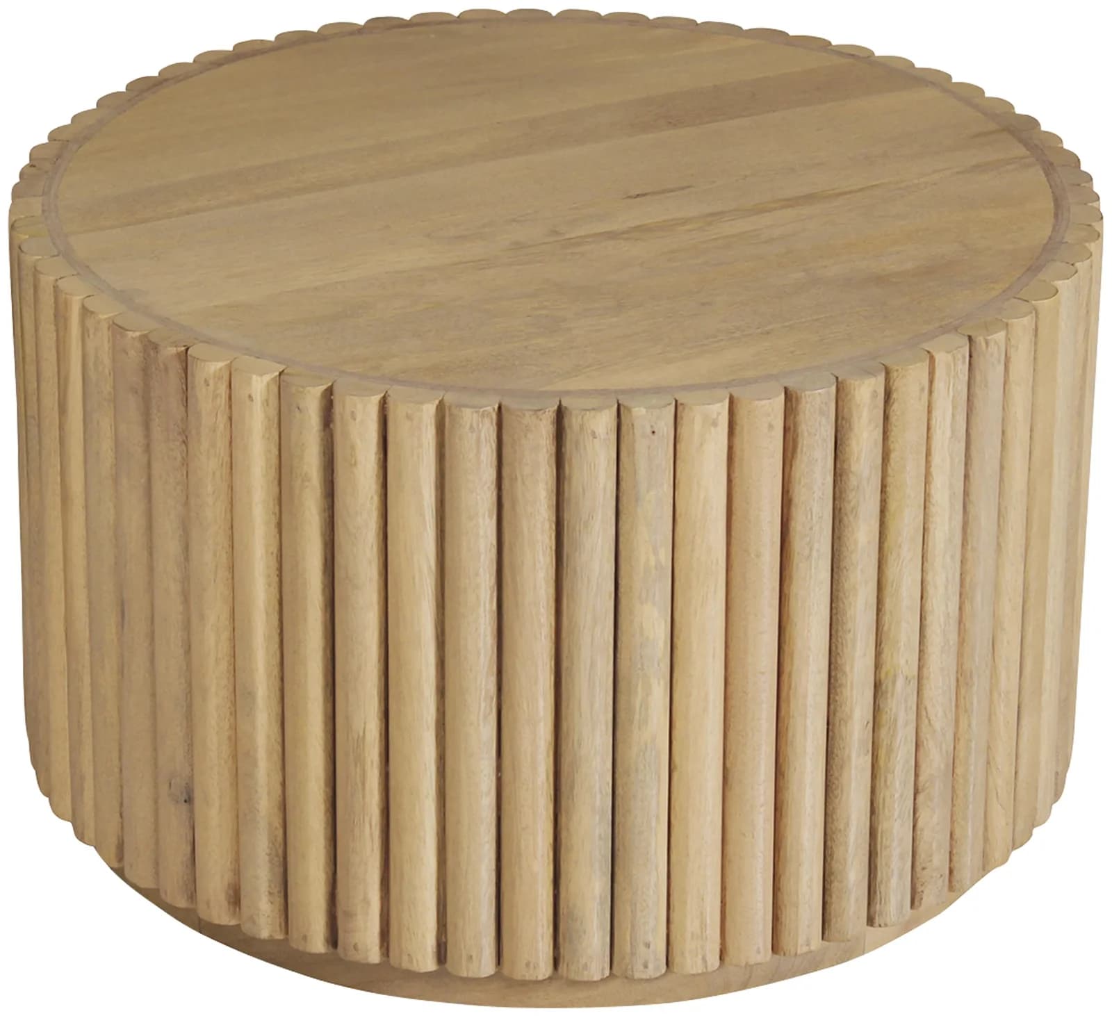 SIT Couchtisch T-Ribbed Side Table Large Natur Massivholz