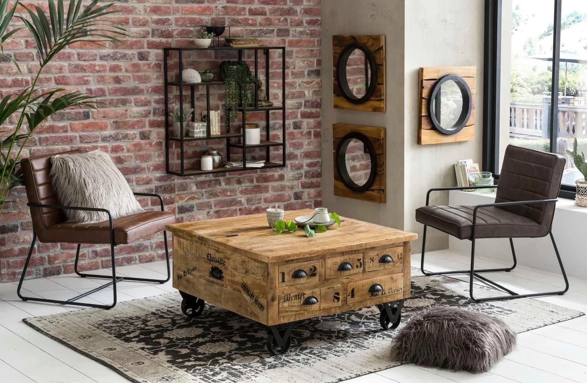 SIT Rustic Couchtisch Beige Natur Shabby Chic Vintage