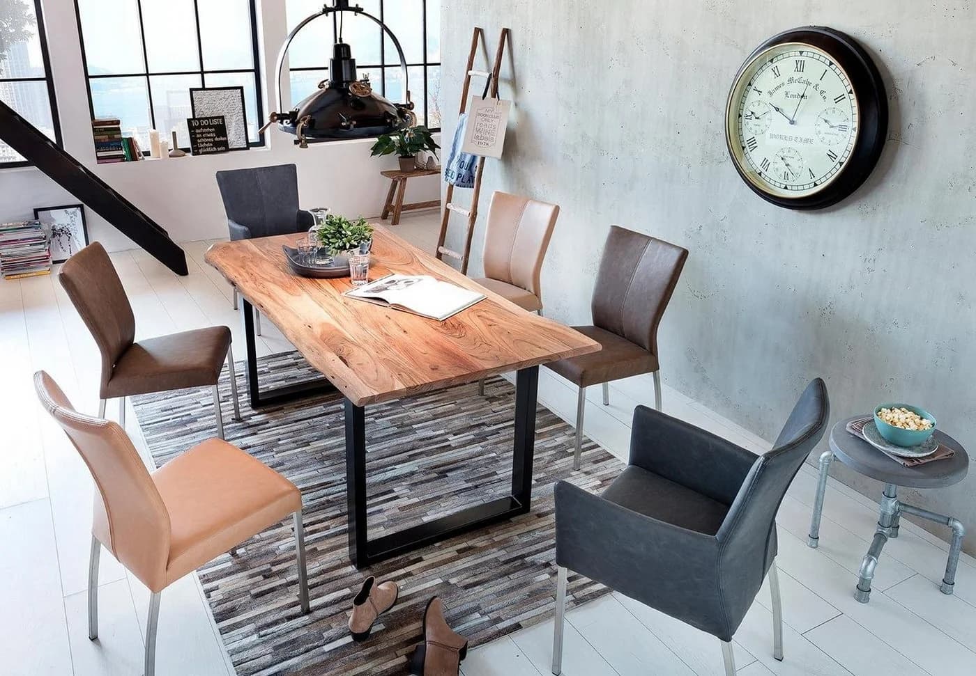 SIT Esstisch Baumkante Akazie Massivholz Beige Natur