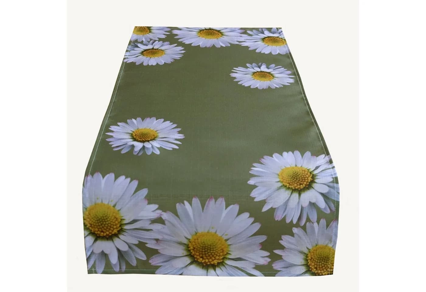 Haus und Deko Tischläufer Blumendruck Grün/Gelb Polyester