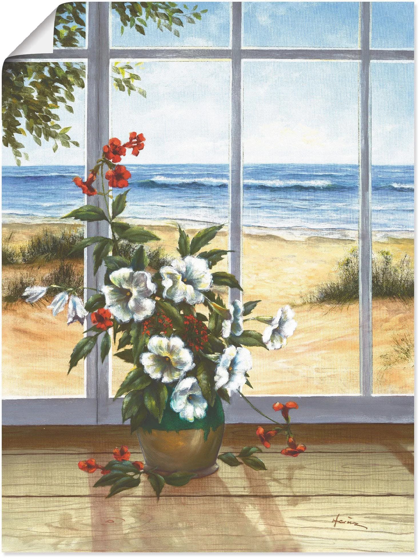 Wandbild ARTLAND Meerblick Beige Fensterblick