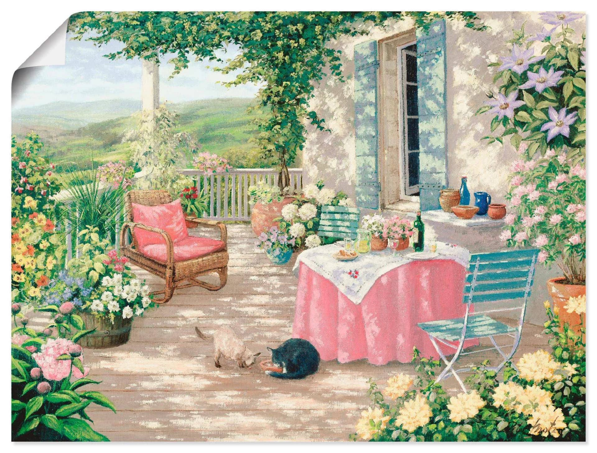 ARTLAND Wandbild Brunch Beige Leinwand Poster 40x30cm