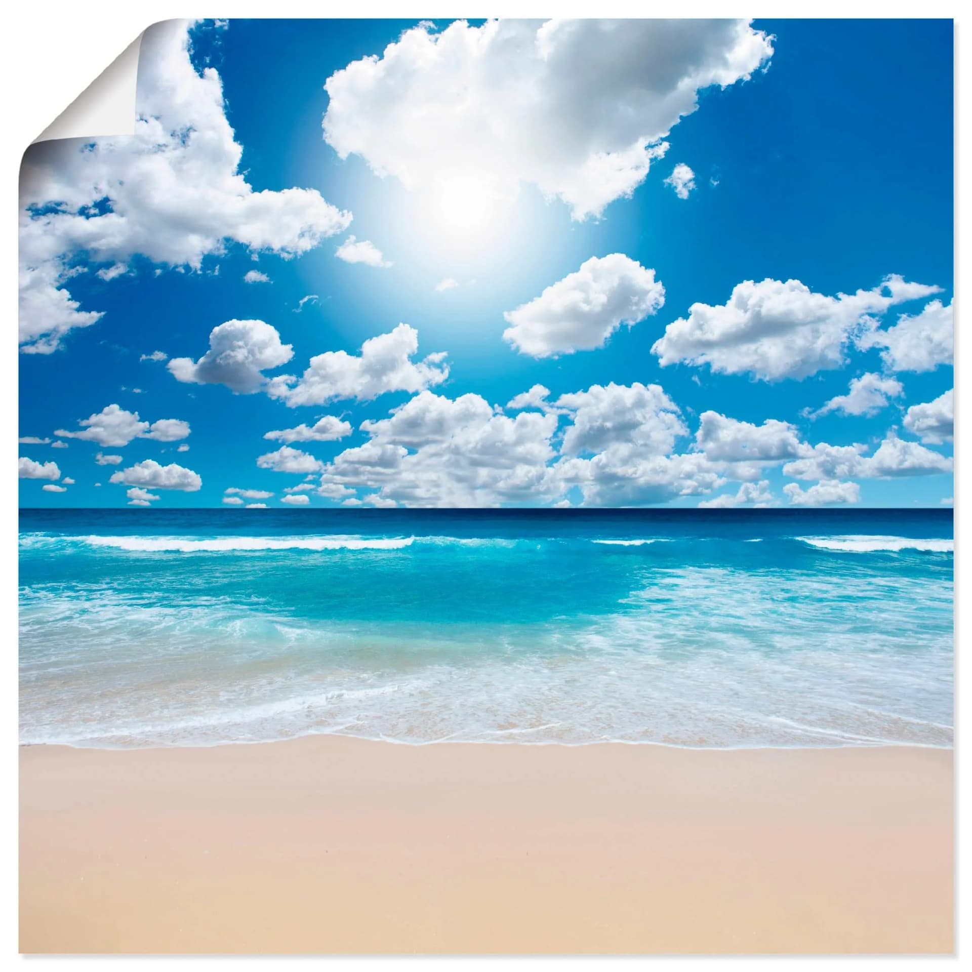 Wandbild ARTland Großartige Strandlandschaft Blau