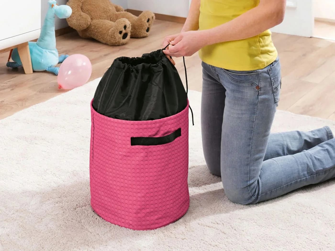 Livarno Aufbewahrungskorb mit Spieldecke Rosa 3-in-1 Organizer