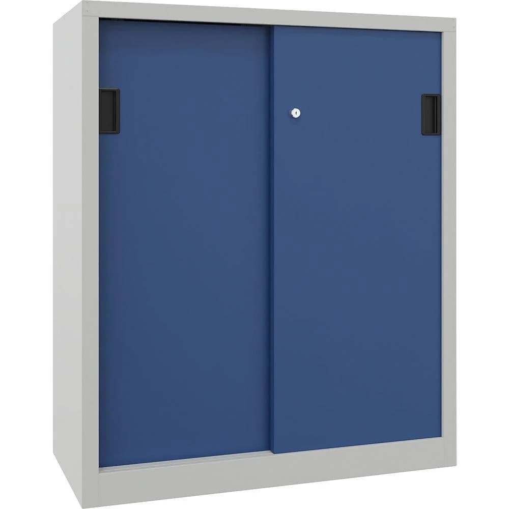 Pavoy Schiebetürenschrank 1200x1000x400 mm 2 Böden verzinkt RAL 7035/5010