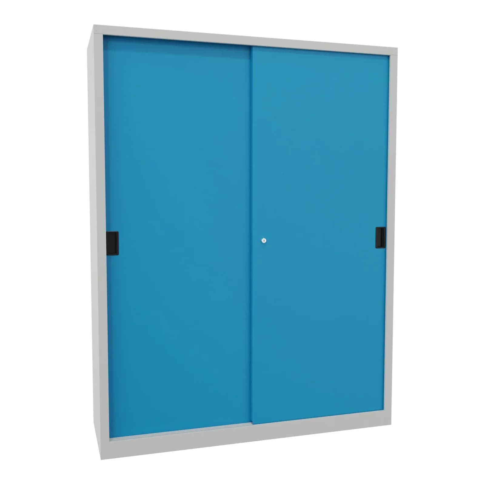 Pavoy Schiebetürenschrank 1950x1500x500 mm 8 Böden verzinkt RAL 7035/5012