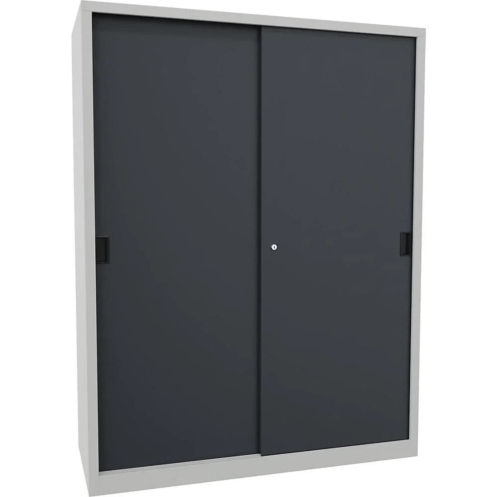 Pavoy Schiebetürenschrank 1950x1500x600 mm 8 Böden Verzinkt RAL 7035/7016
