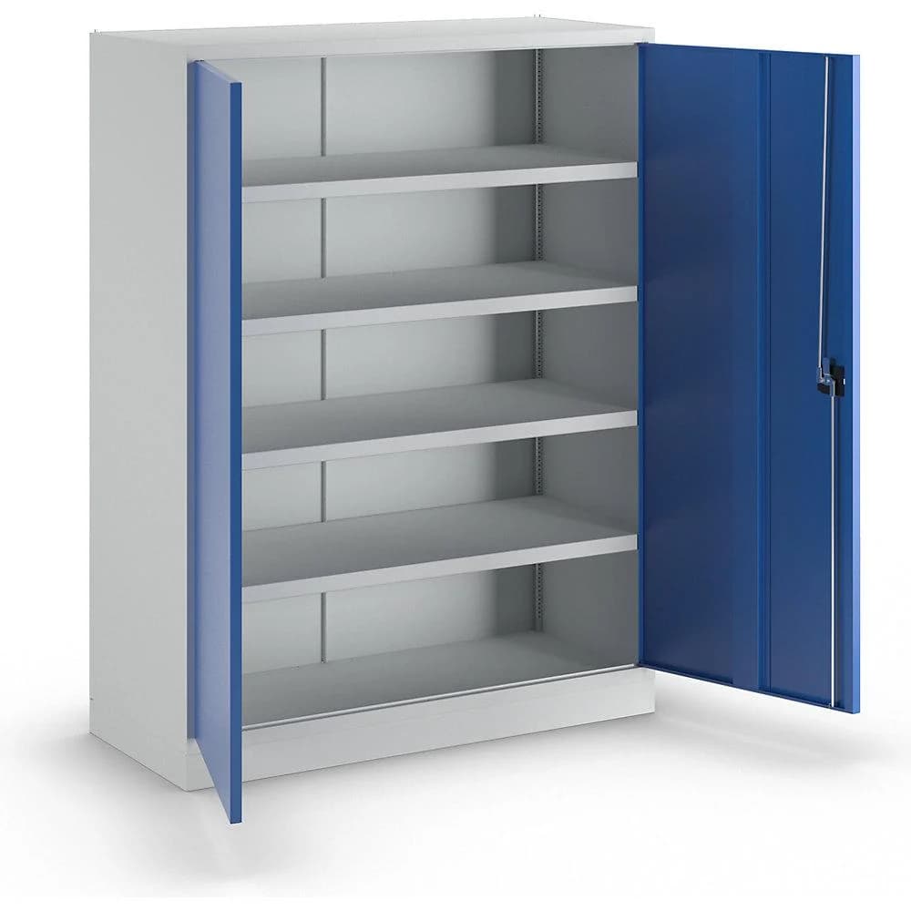 Pavoy Schwerlastschrank 1950x1470x630 Großraum, 4 Fachböden a 120 kg, RAL 7035/5010