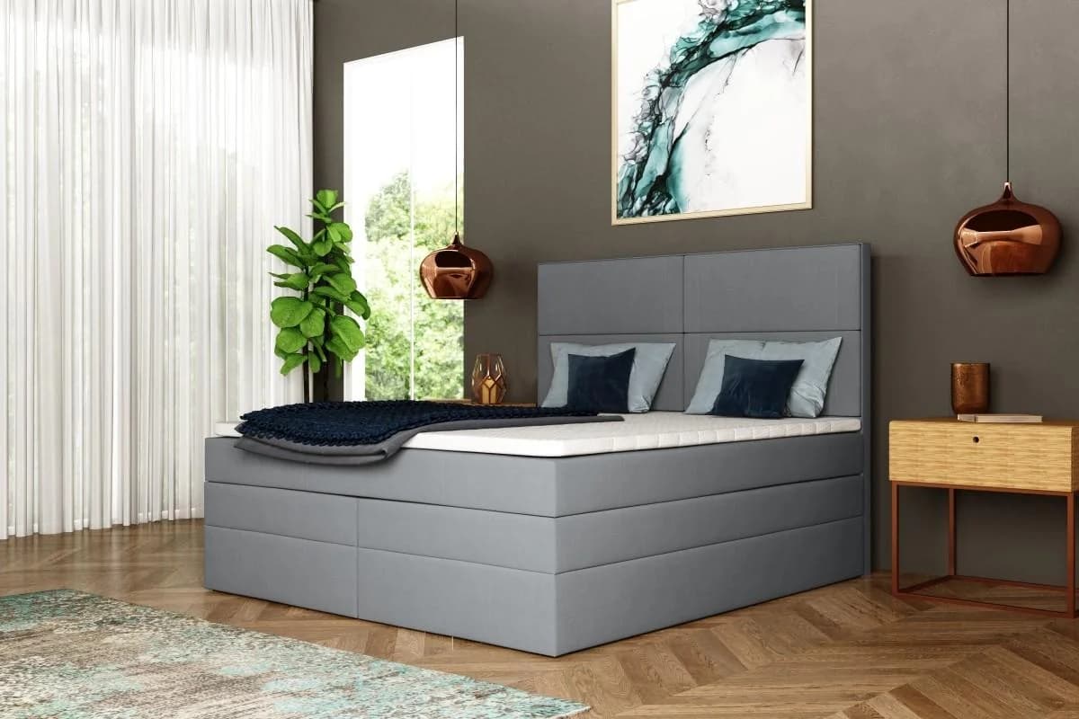 Neuesbad Doppel Boxspringbett München mit Bettkasten und Topper