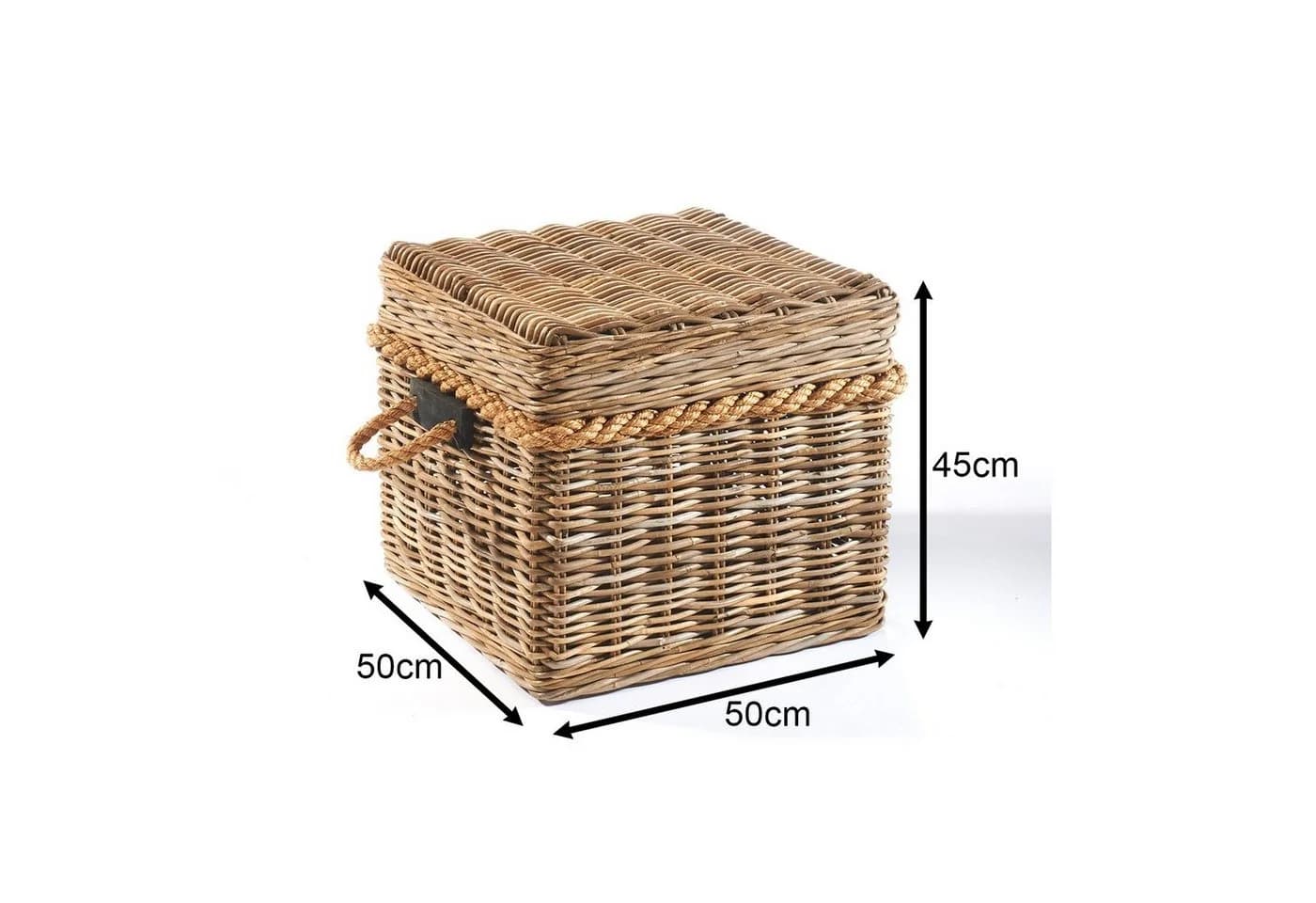 Kobolo Truhe Rattan Kubu Grey 50x50x45 cm